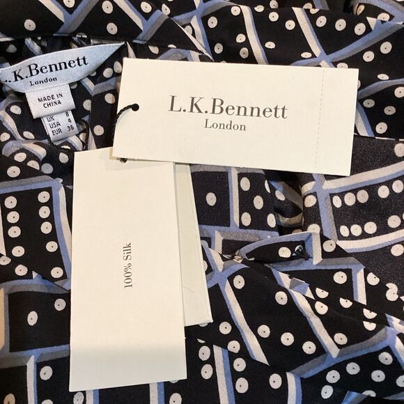 NWT L.K. Bennett London Domino Lotte Silk Dress size 4 - Picture 12 of 13